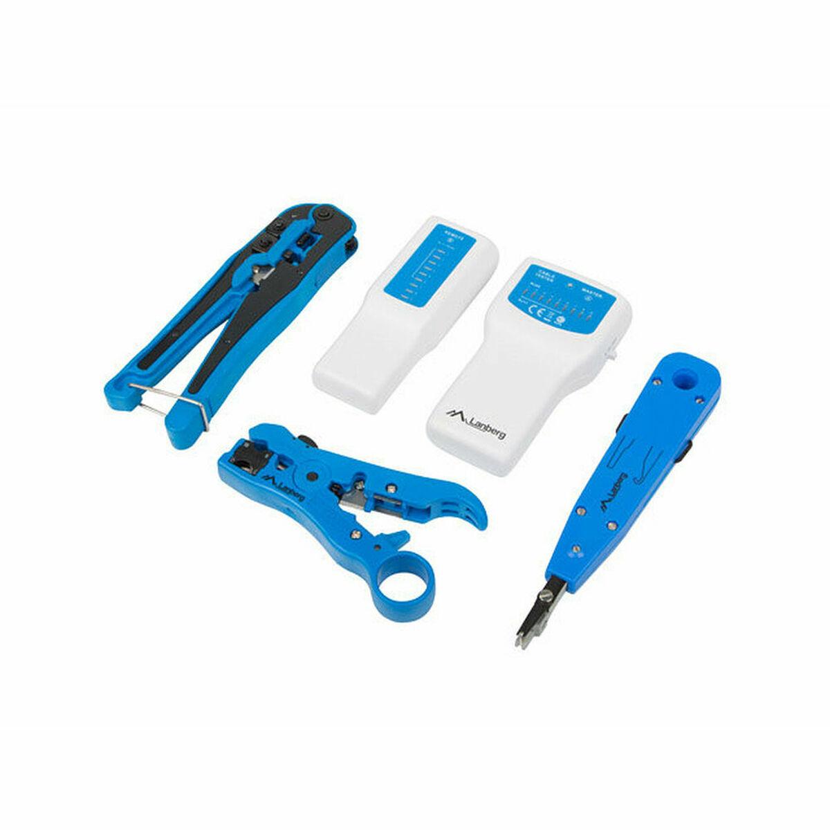 Lanberg NT-0302 Network Toolkit RJ45 RJ11 Cable Tester - Crimping Stripping LSA-Insertion Tool