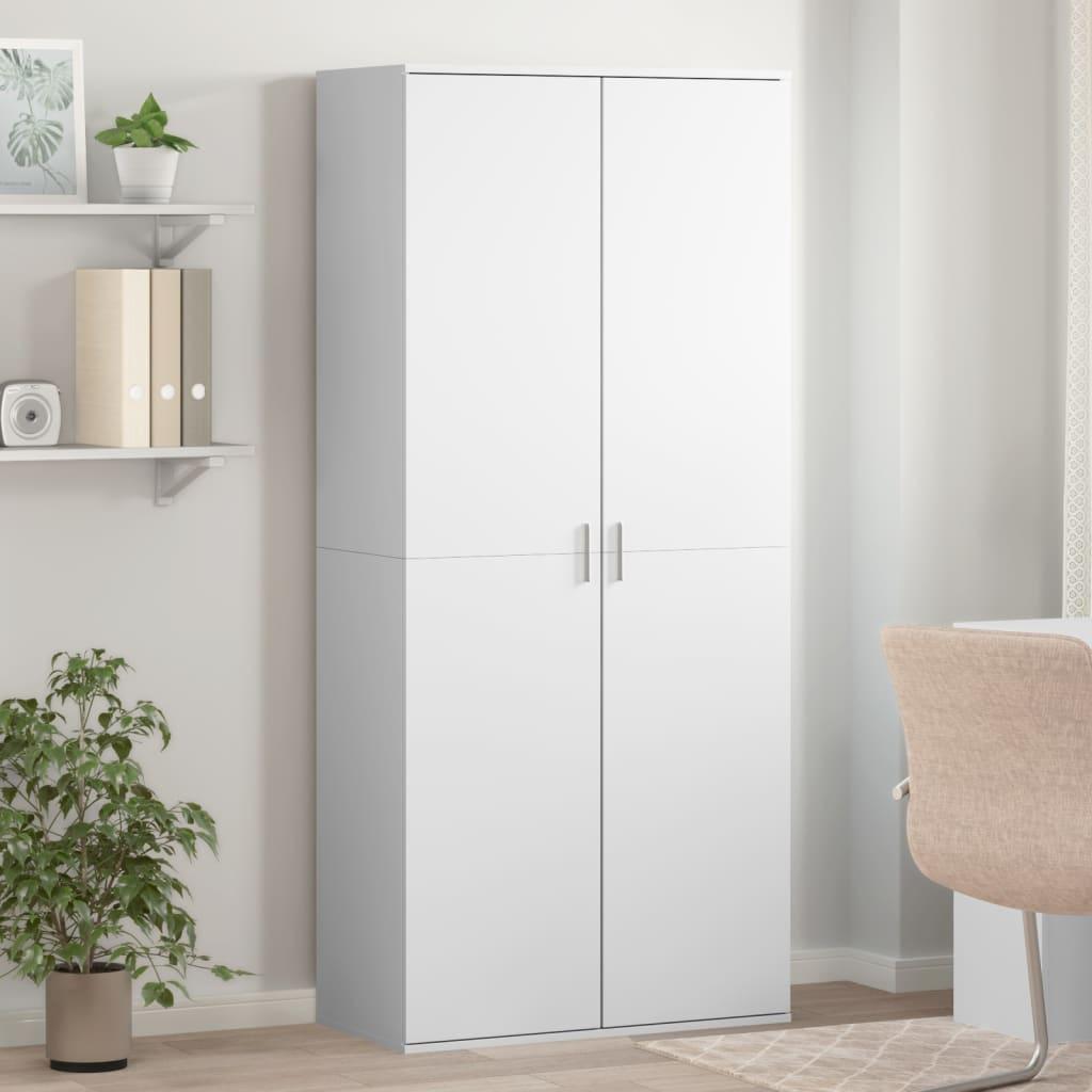 Skoskab 80x39x178 cm konstrueret træ hvid