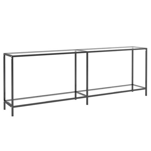 Konsolbord 220x35x75,5 cm hærdet glas transparent