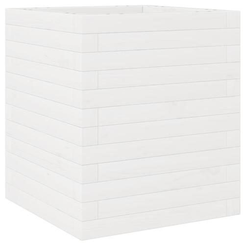 Plantekasse 40x40x46 cm massivt fyrretræ hvid