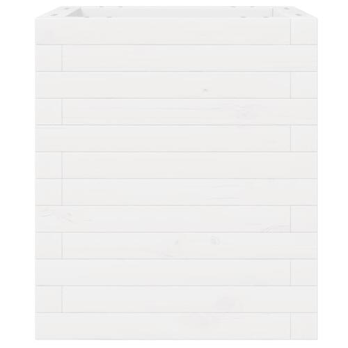 Plantekasse 40x40x46 cm massivt fyrretræ hvid