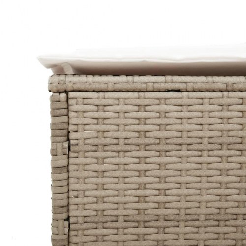 Liggestole 2 stk. med hynder polyrattan beige