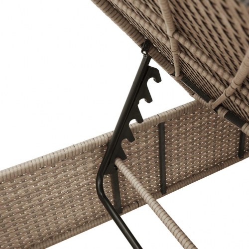 Liggestole 2 stk. med hynder polyrattan beige