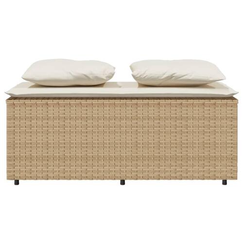 Spisebordssæt til haven 3 dele med hynder polyrattan beige