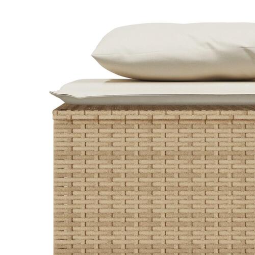 Spisebordssæt til haven 3 dele med hynder polyrattan beige