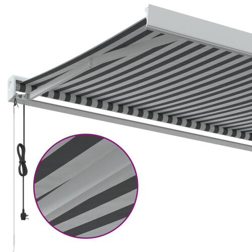Foldemarkise 4,5x3 m stof og aluminium antracitgrå og hvid