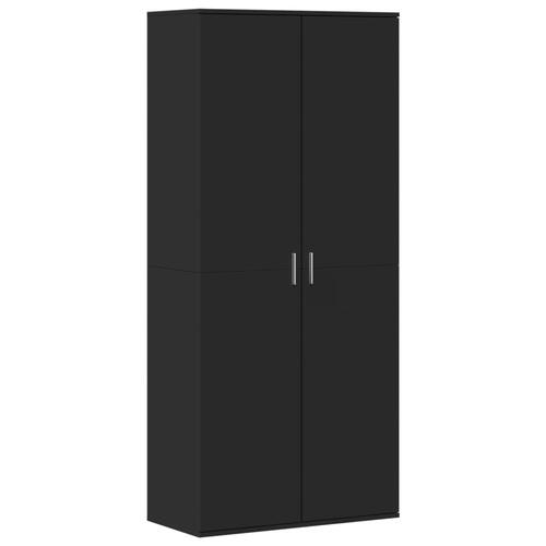 Skoskab 80x39x178 cm konstrueret træ sort