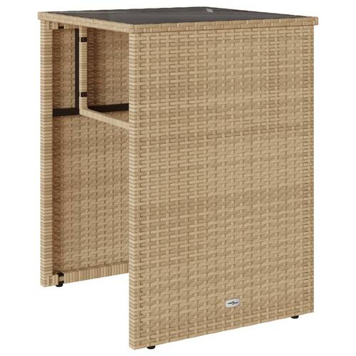 Bistrosæt til haven 3 dele med hynder polyrattan beige