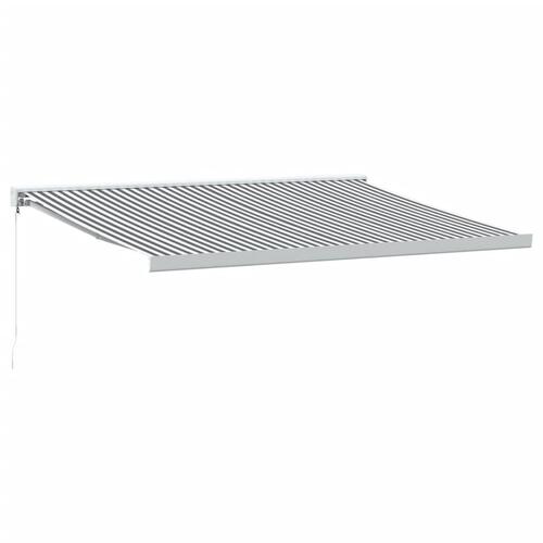 Foldemarkise 4x3 m stof og aluminium antracitgrå og hvid
