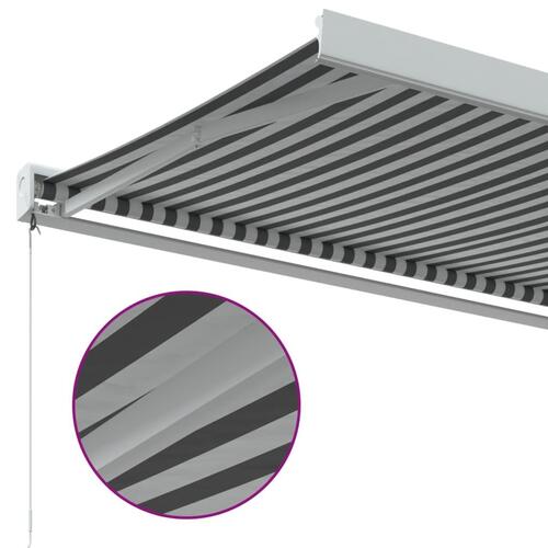 Foldemarkise 4x3 m stof og aluminium antracitgrå og hvid