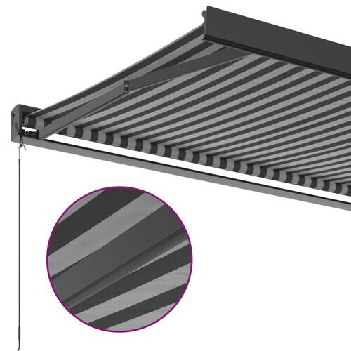 Foldemarkise 4,5x3 m stof og aluminium antracitgrå og hvid