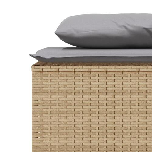 Spisebordssæt til haven 3 dele med hynder polyrattan beige