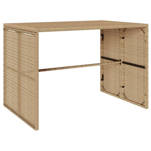 Spisebordssæt til haven 3 dele med hynder polyrattan beige