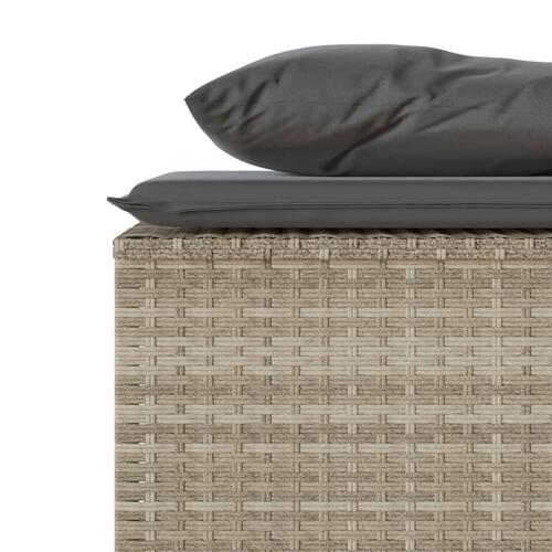 Spisebordssæt til haven 3 dele med hynder polyrattan lysegrå
