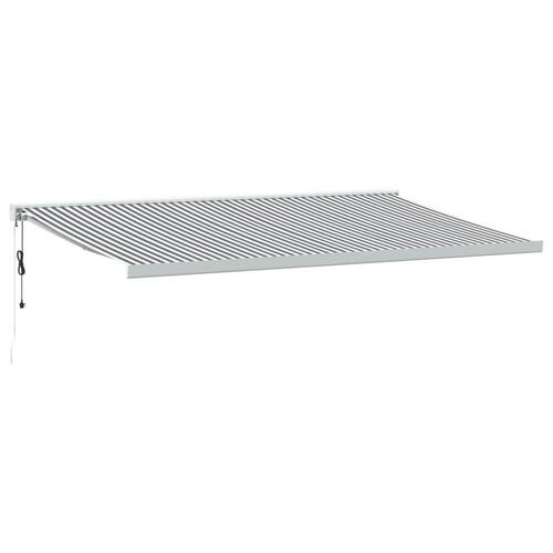 Foldemarkise 5x3 m stof og aluminium antracitgrå og hvid