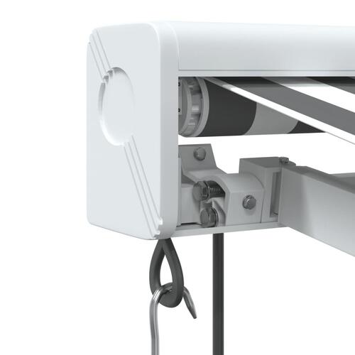 Foldemarkise 5x3 m stof og aluminium antracitgrå og hvid