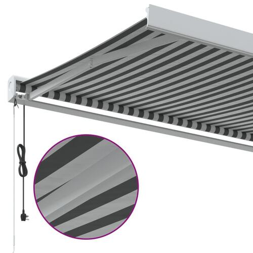 Foldemarkise 5x3 m stof og aluminium antracitgrå og hvid