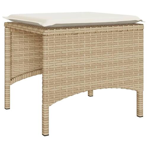 2-personers havesofa med bord og skamler polyrattan beige