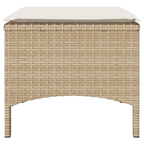 2-personers havesofa med bord og skamler polyrattan beige