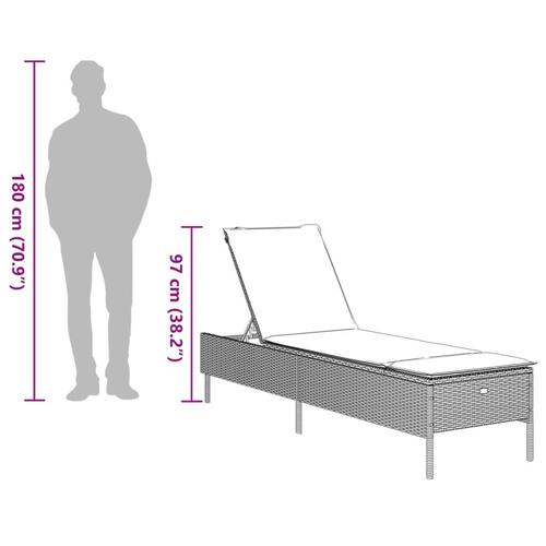 Liggestole 2 stk. med hynder polyrattan brun