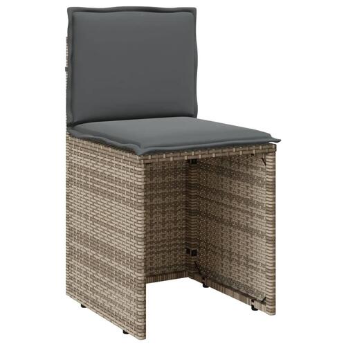 Bistrosæt til haven 3 dele med hynder polyrattan beige