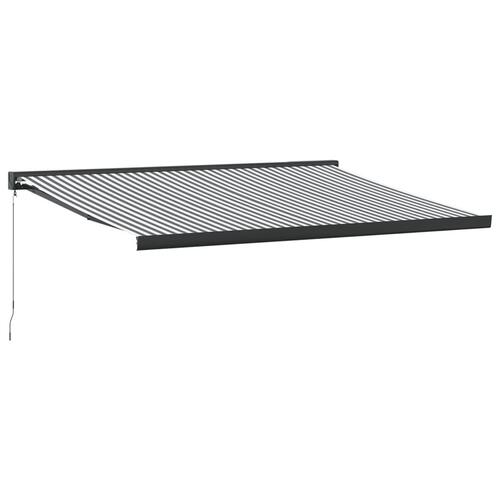 Foldemarkise 4x3 m stof og aluminium antracitgrå og hvid
