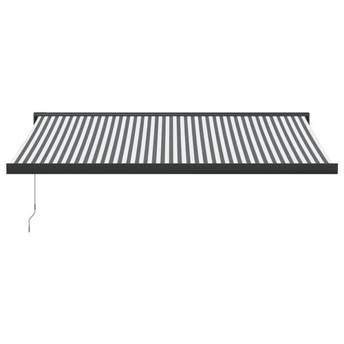 Foldemarkise 4x3 m stof og aluminium antracitgrå og hvid