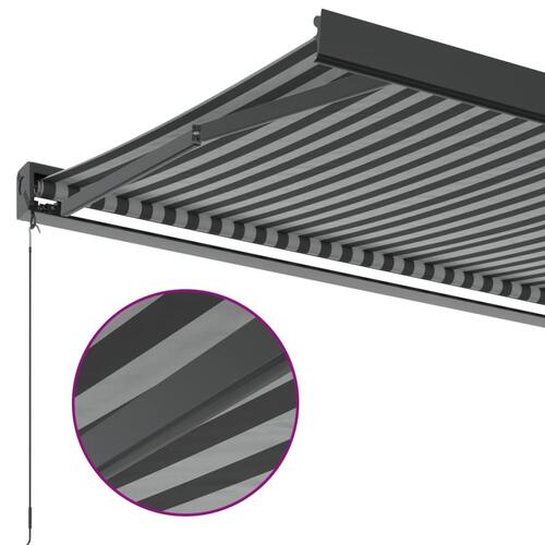 Foldemarkise 4x3 m stof og aluminium antracitgrå og hvid