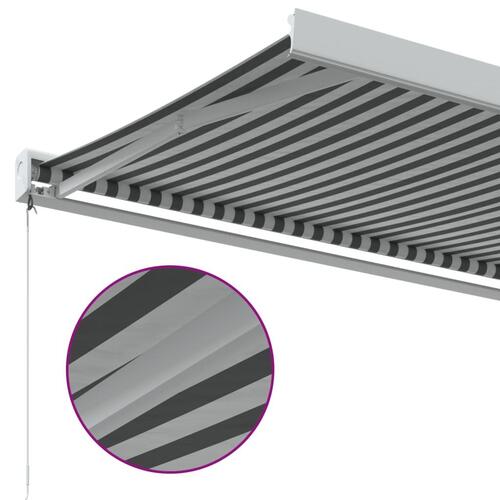 Foldemarkise 4,5x3 m stof og aluminium antracitgrå og hvid