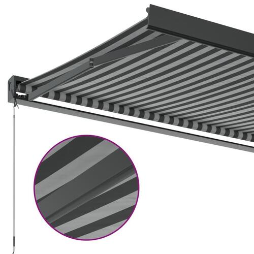 Foldemarkise 5x3 m stof og aluminium antracitgrå og hvid