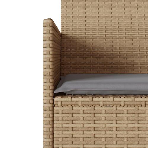 2-personers havesofa med bord og hynder polyrattan beige