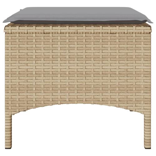 2-personers havesofa med bord og skamler polyrattan beige