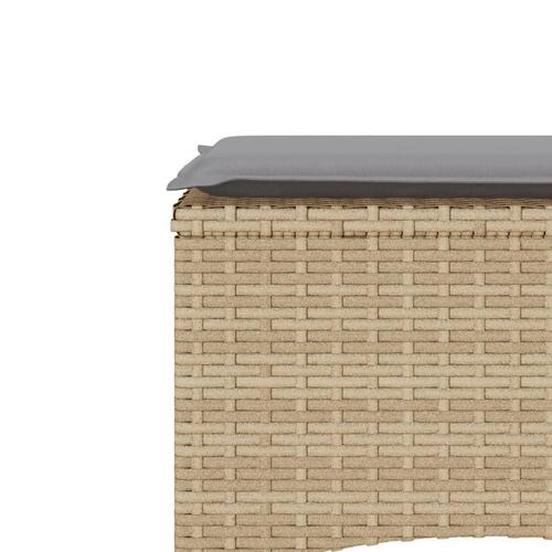 2-personers havesofa med bord og skamler polyrattan beige