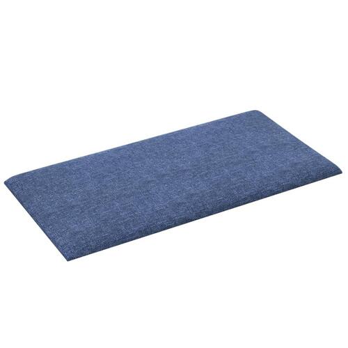 Vægpaneler 12 stk. 30x15 cm 0,54 m² stof blå