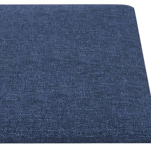 Vægpaneler 12 stk. 30x15 cm 0,54 m² stof blå