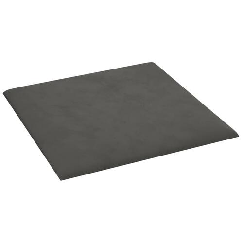 Vægpaneler 12 stk. 30x30 cm 1,08 m² fløjl Mørkegrå