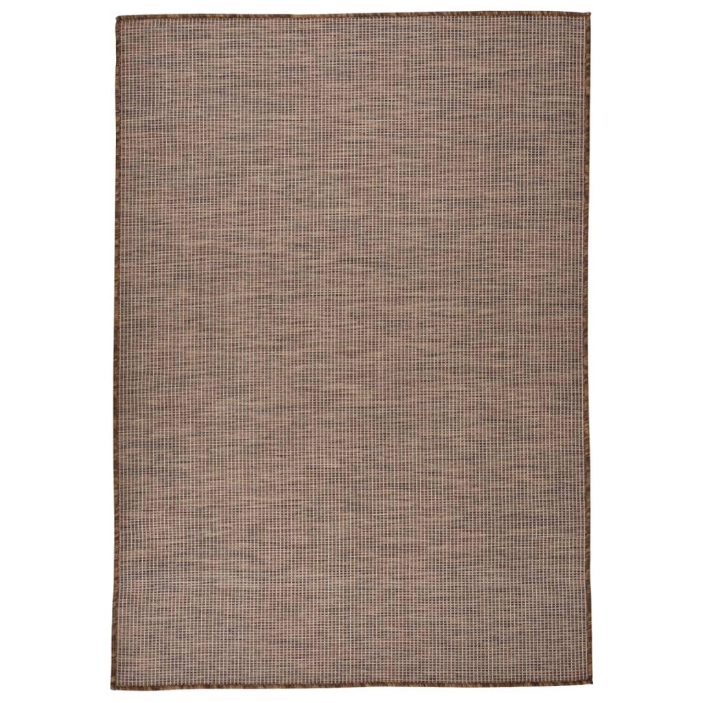 Fladvævet udendørstæppe 160x230 cm brun