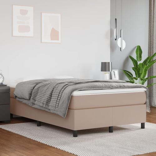 Sengeramme 120x200 cm kunstlæder cappuccinofarvet