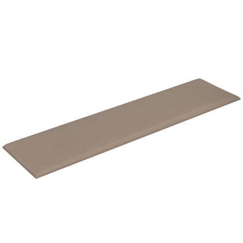 Vægpaneler 12 stk. 60x15 cm 1,08 m² kunstlæder cappuccinofarvet