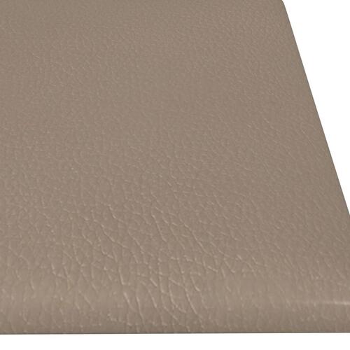 Vægpaneler 12 stk. 60x15 cm 1,08 m² kunstlæder cappuccinofarvet