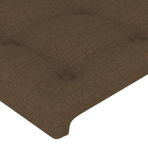 Sengeramme med sengegavl 90x190 cm - stof, mørkebrun