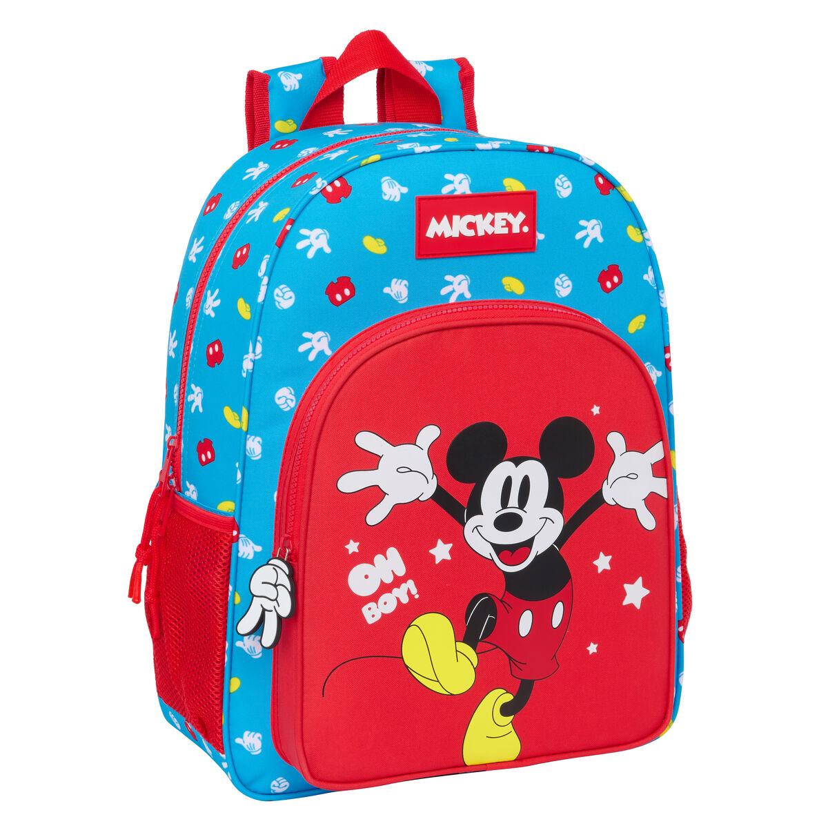 Mickey Mouse Clubhouse skoletaske - blå/rød 33 × 42 × 14 cm billede