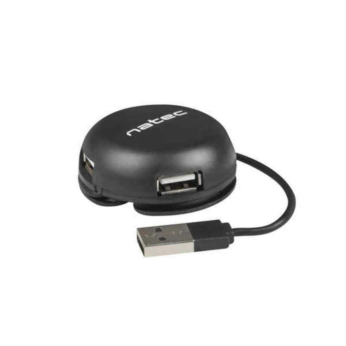 Natec Bumblebee USB-hub 4 porte - sort, 15 cm kabel billede