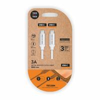 USB-C til USB-C-kabel Tech One Tech TEC2204 1 m Hvid (1 enheder)