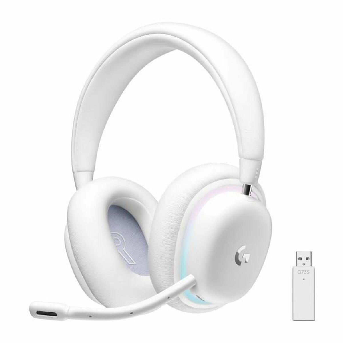 Hovedtelefoner med mikrofon Logitech G735 Hvid Blå/hvid