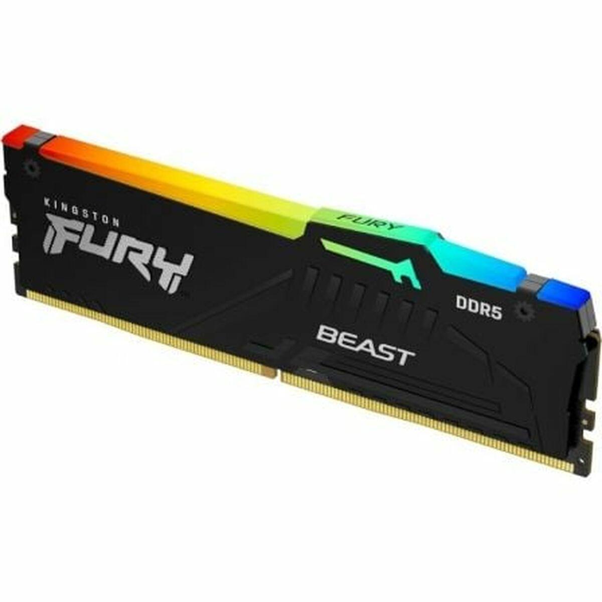 Kingston FURY Beast RGB - DDR5 - modul - 16 GB - DIMM 288-PIN - 6000 MHz / PC5-48000 - CL30 - 1.4 V - ikke bufferet - on-die ECC - sort