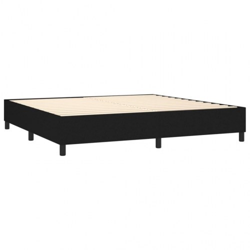 Kontinentalseng med madras 200 × 200 cm - stof, sort