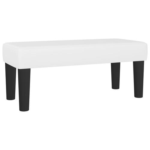 Bænk 70x30x30 cm kunstlæder hvid