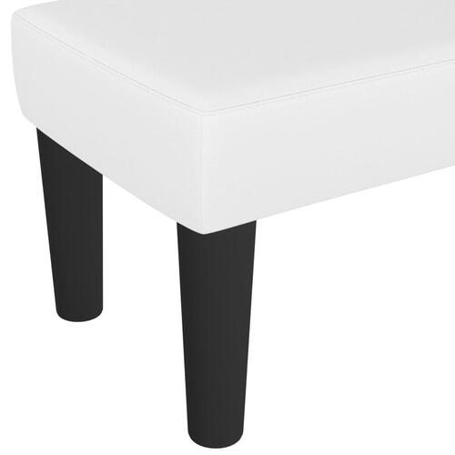 Bænk 70x30x30 cm kunstlæder hvid