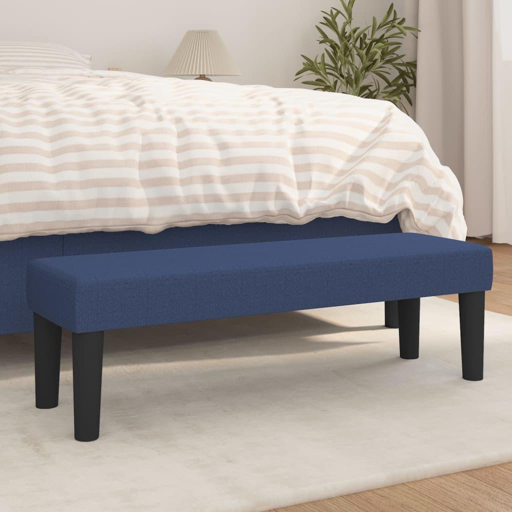 Bænk 100x30x30 cm stof blå